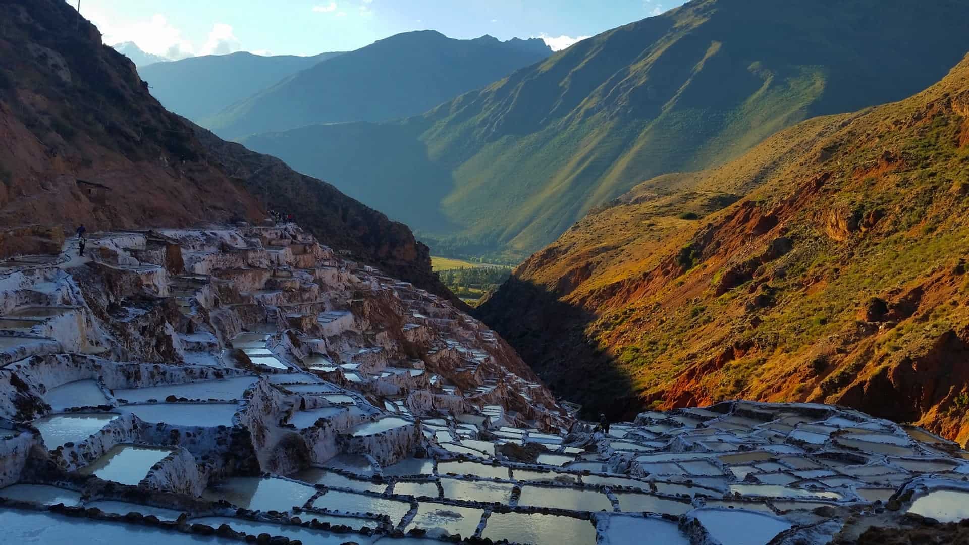 Sacred Valley & Maras-Moray Salt Mines VIP - View 1 | Daspe Travel Over 3,000 evaporation salt pans clinging to the canyon wall in Maras, Sacred Valley