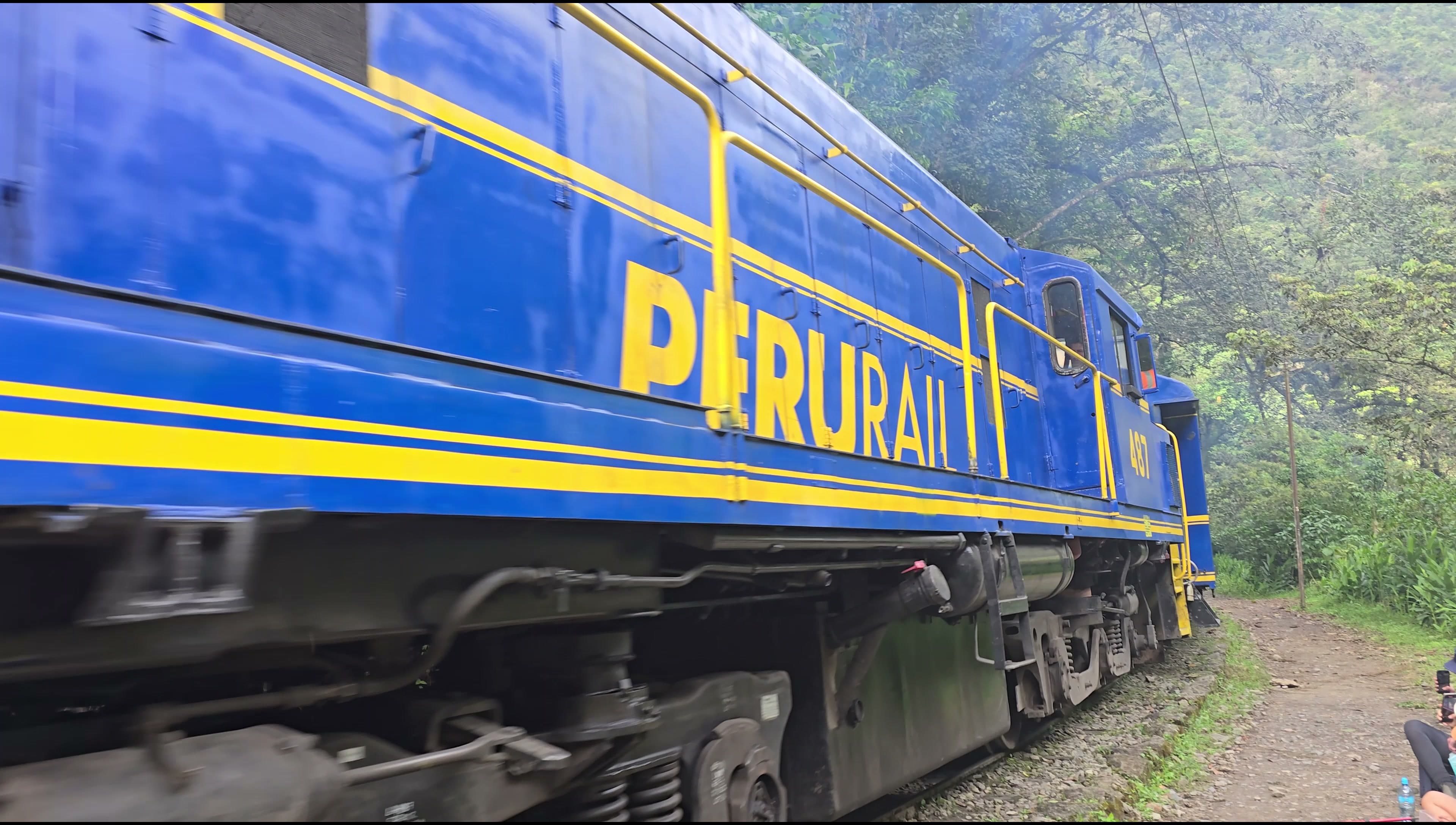 Scenic train along the Urubamba canyon to Machu Picchu