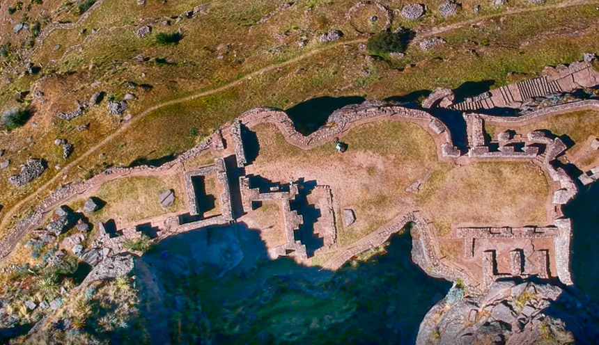 view from above wakra pukara drone